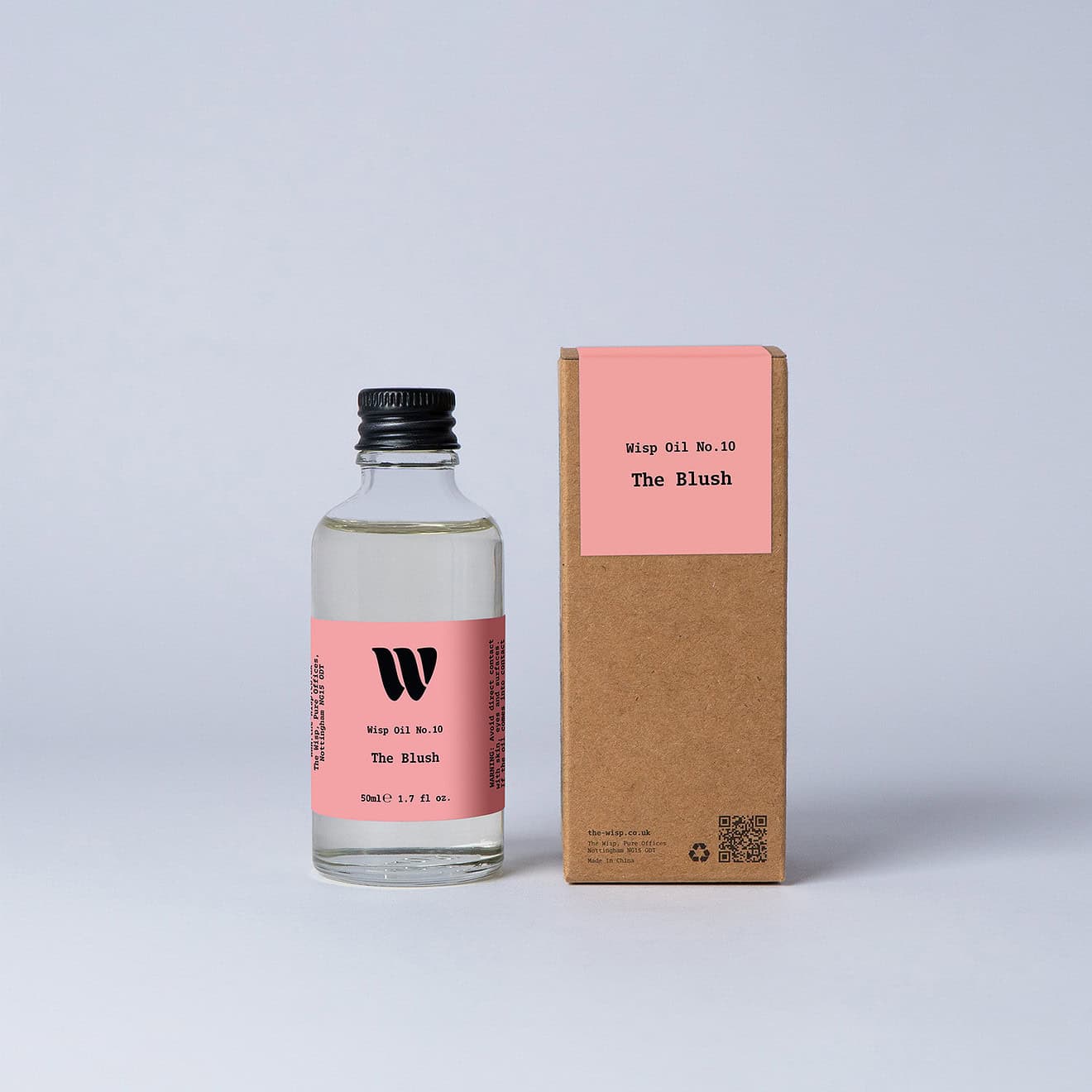 Bottle of the 50ml Wisp home fragrance oil No.10 The Blush which has notes of red apple, peony and jasmine.
