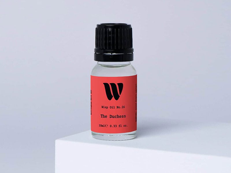 Bottle of the 10ml Wisp home fragrance oil No.26 The Duchess which has notes of hyacinth and musk.